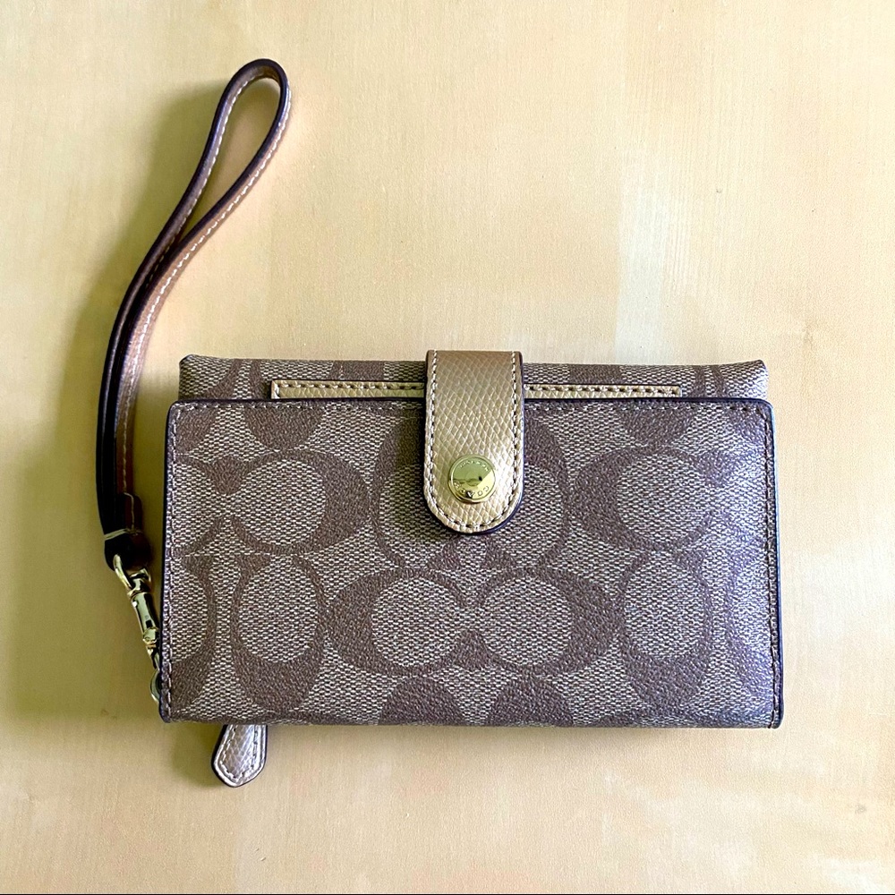 Coach signature C card/phone wristlet